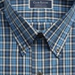Club Room Men's Classic/Regular Fit Stretch Blackwatch Tartan Dress Shirt Blue Size 34X35