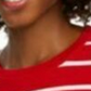 Maison Jules Women's Striped Bow-Trim Sweater Bright Red Size Extra Small
