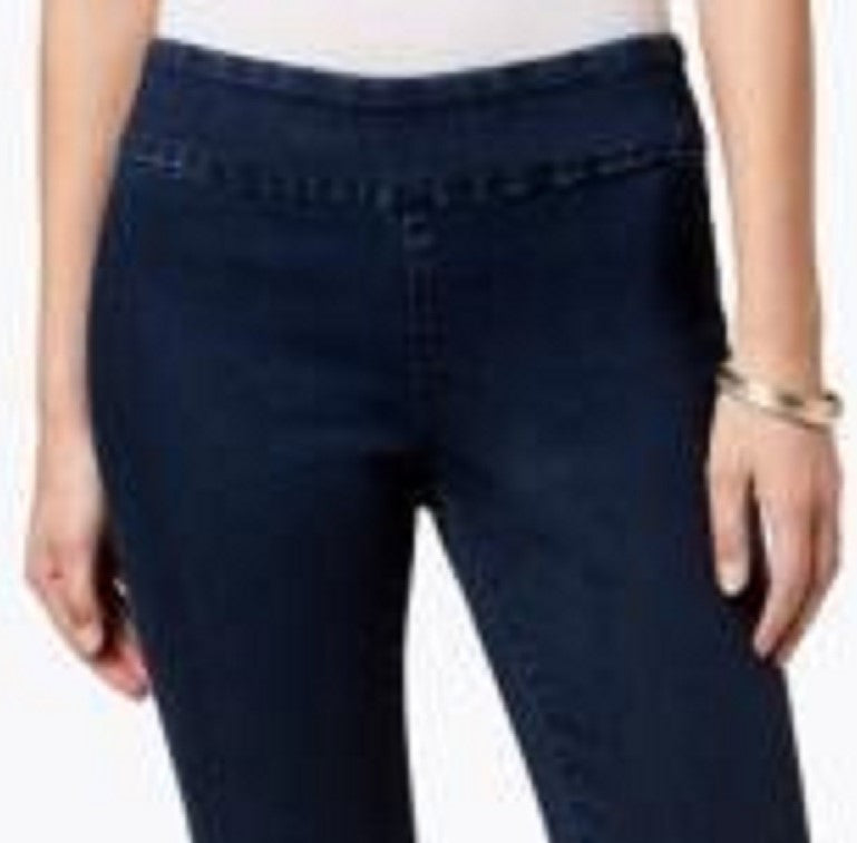 Charter Club Women's Petite Pull-On Slim-Leg Jeans  Med Blue Size 4