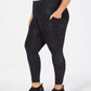Ideology Women's Plus Size Tonal Floral-Print Ankle Leggings  Black Size Extra Large