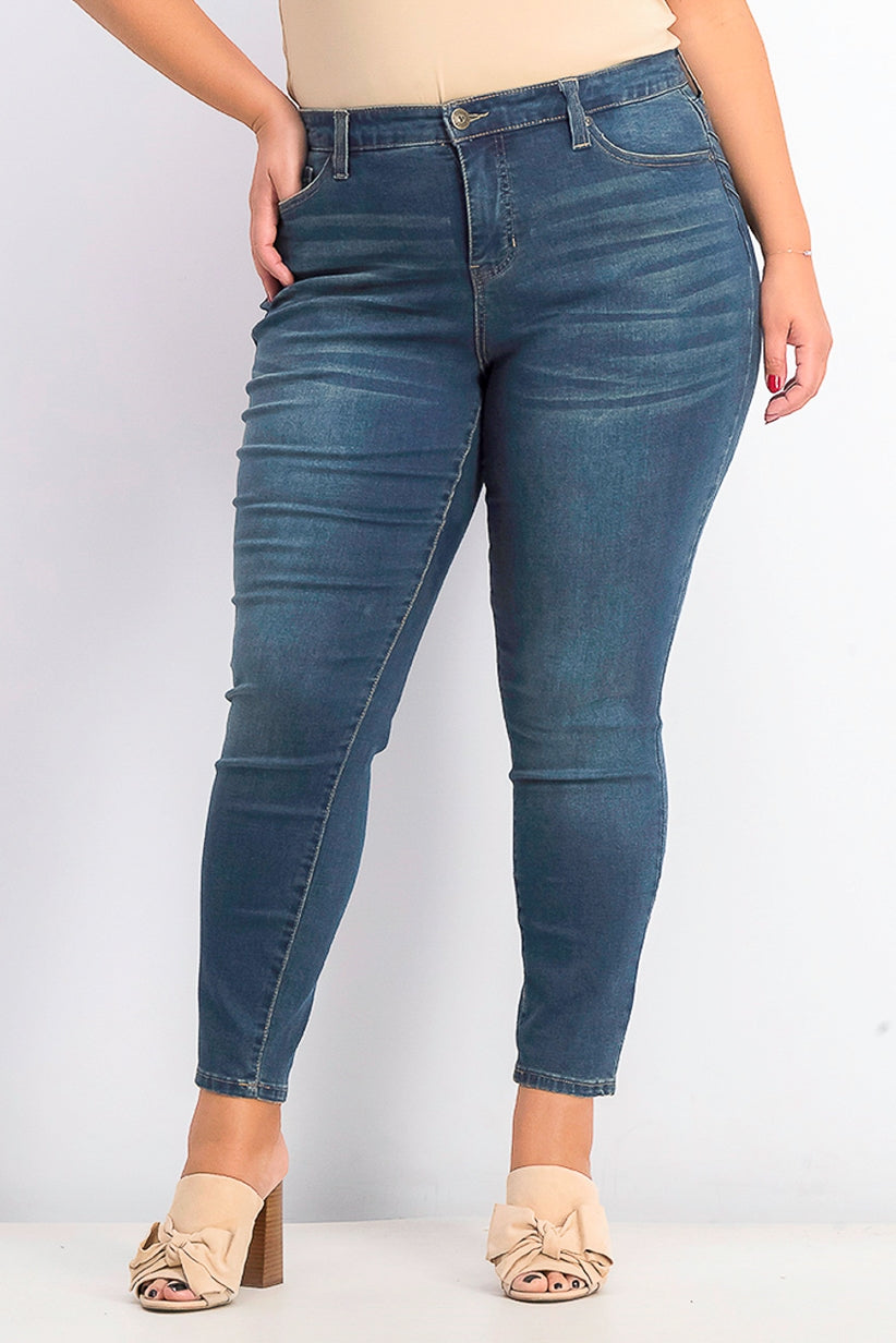 Style & Co Women's Plus Size Power Sculpt Skinny Jeans  Dark Blue Size 18W