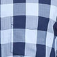 Club Room Men's Herringbone Plaid Pocket Shirt Blue Size Small