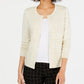 Charter Club Women's Textured Lurex Cardigan Sweater Brown Size Extra Large