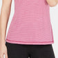 Ideology Women's Striped V-Neck T-Shirt  Pink Size Large