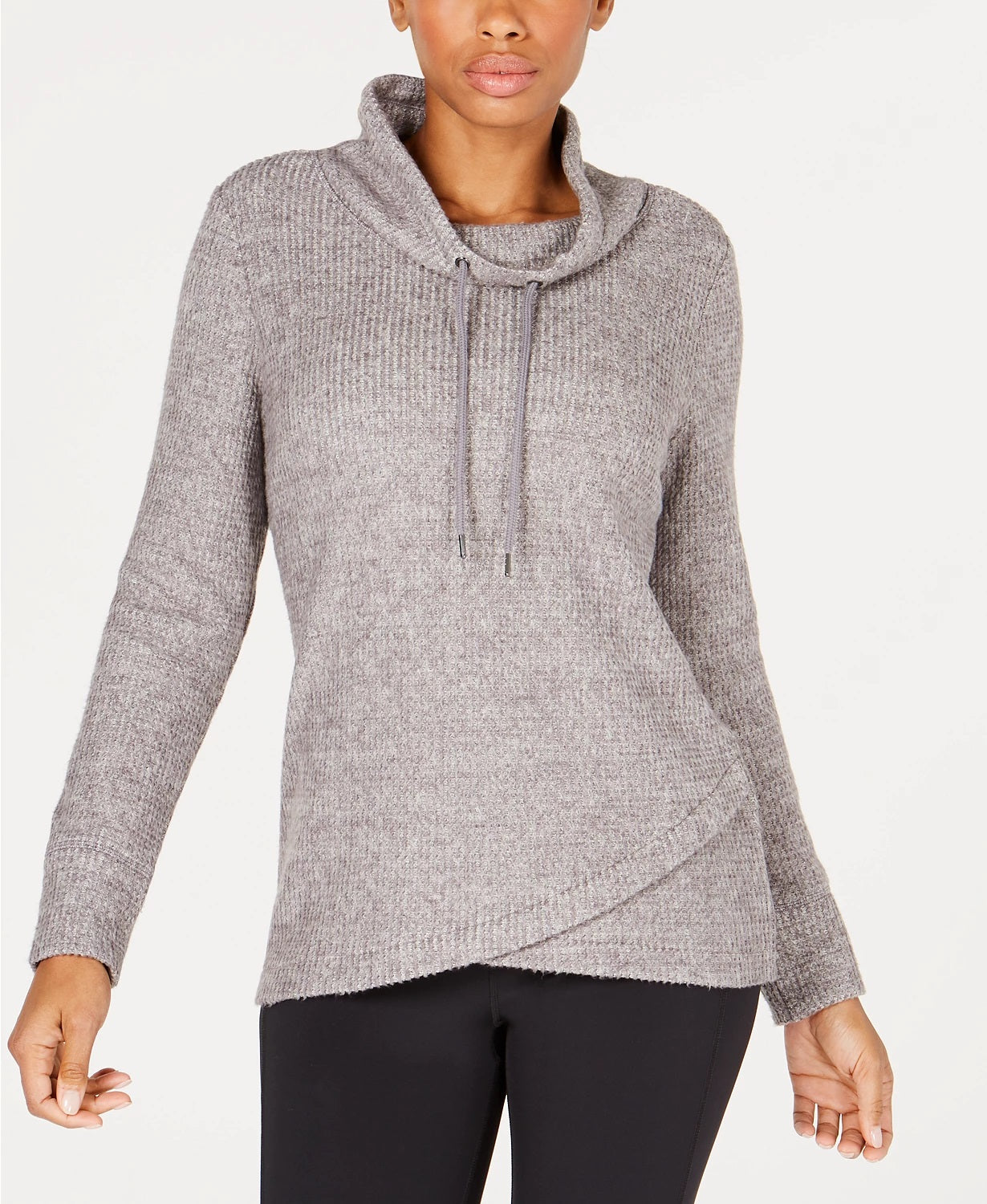 Ideology Women's Cowl-Neck Tulip-Hem Top Lilac Size Small