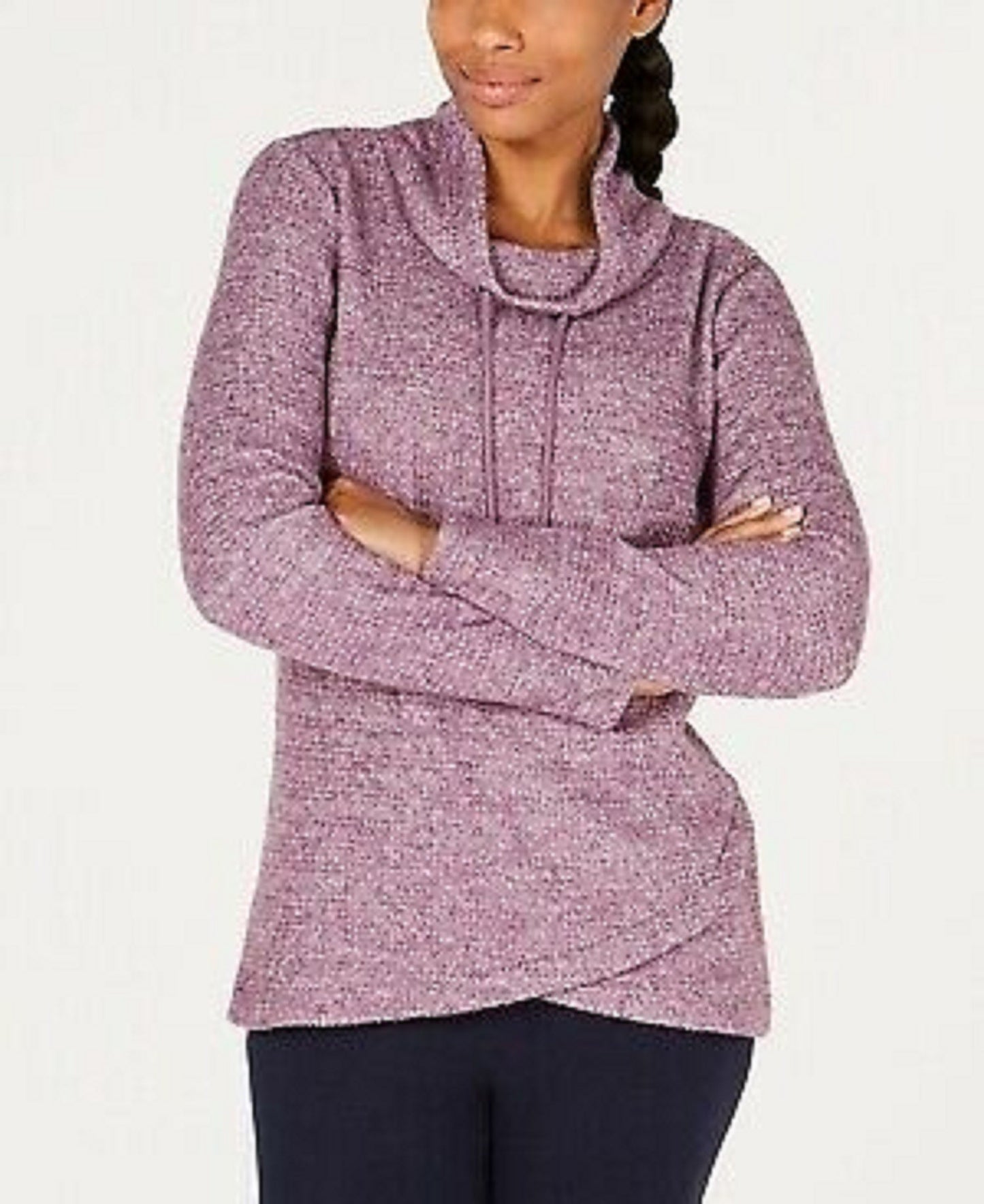 Ideology Women's Cowl-Neck Tulip-Hem Top Wine Size Small