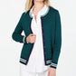 Charter Club Women's Patterned Cardigan Sweater Green Size Large