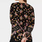 Style & Co Women's Printed Split-Neck Shirt Black Size Extra Large