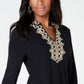 Charter Club Women's Lace-Trim Tunic Top Black Size Small