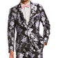 INC International Concepts Men's Slim-Fit Floral Jacquard Blazer Navy Size Medium