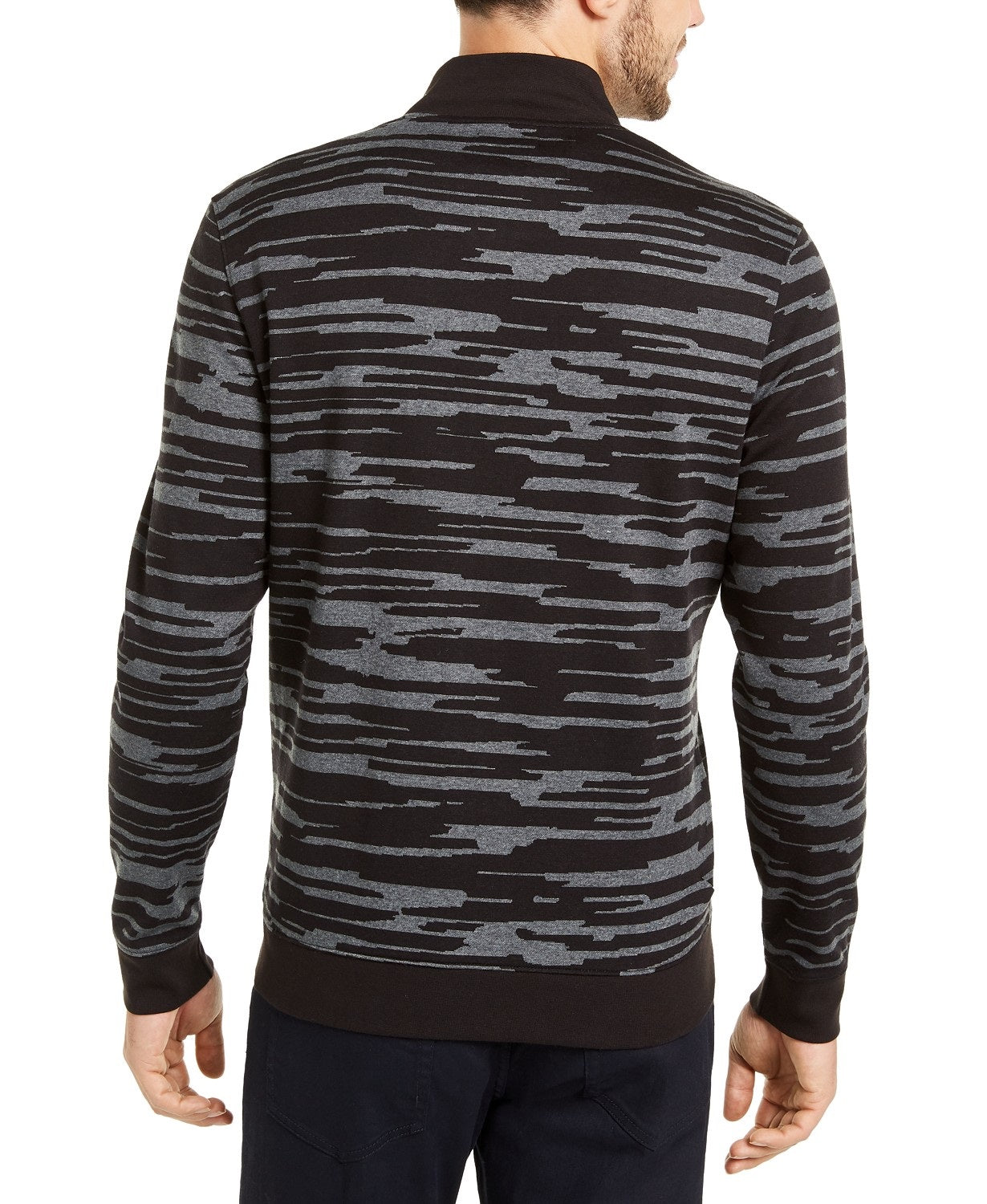Alfani Men's Abstract-Print Bomber Jacket Black Size Extra Large