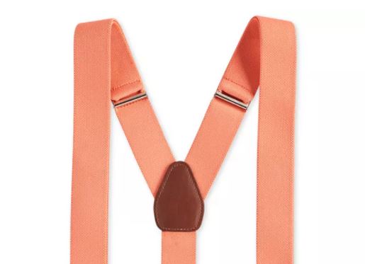 Club Room Men's Stretch Solid Suspenders Orange Size Regular