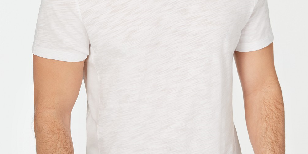INC International Concepts Men's Ribbed Split Tee White Size XX-Large