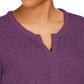 Style & Co Women's Lace-Front Draped Top Med Purple Size Extra Small