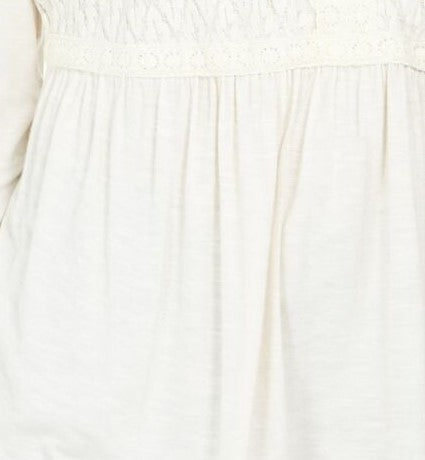 Style & Co Women'ss' Lace-Front Draped Top White Size Large
