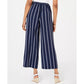 चार्टर क्लब महिला धारीदार क्रॉप्ड वाइड-लेग पैंट नीला साइज़ 2 एक्स्ट्रा लार्ज