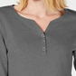 Karen Scott Women's Cotton Henley Top Green Size Medium