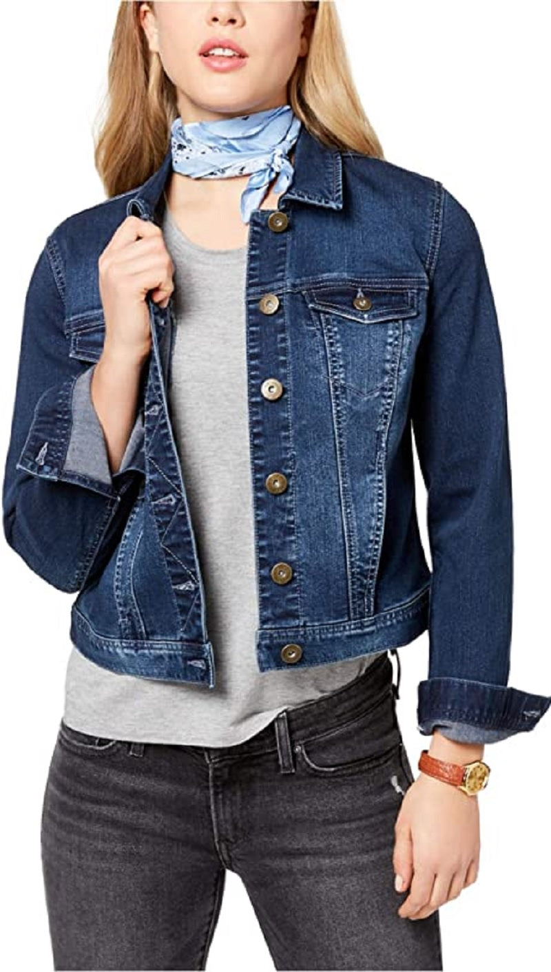Maison Jules Women's Denim Jacket Blue Size Extra Large