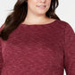 Karen Scott Women's Plus Size Space-Dye Red Size Extra Large