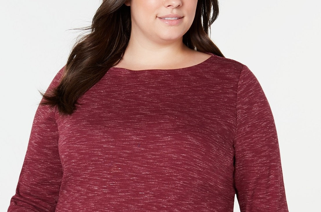 Karen Scott Women's Plus Size Space-Dye Red Size Extra Large