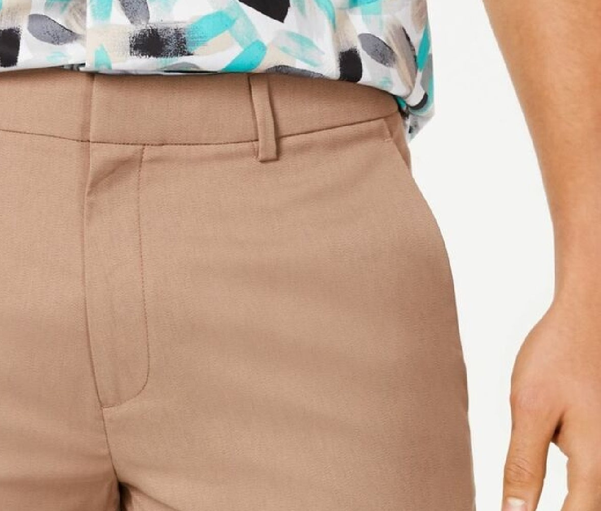Alfani Men's AlfaTech Stretch Waistband 9" Shorts Brown Size 40"