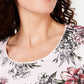 Karen Scott Women's Petite Printed Scoop-Neck Top Red Size 44