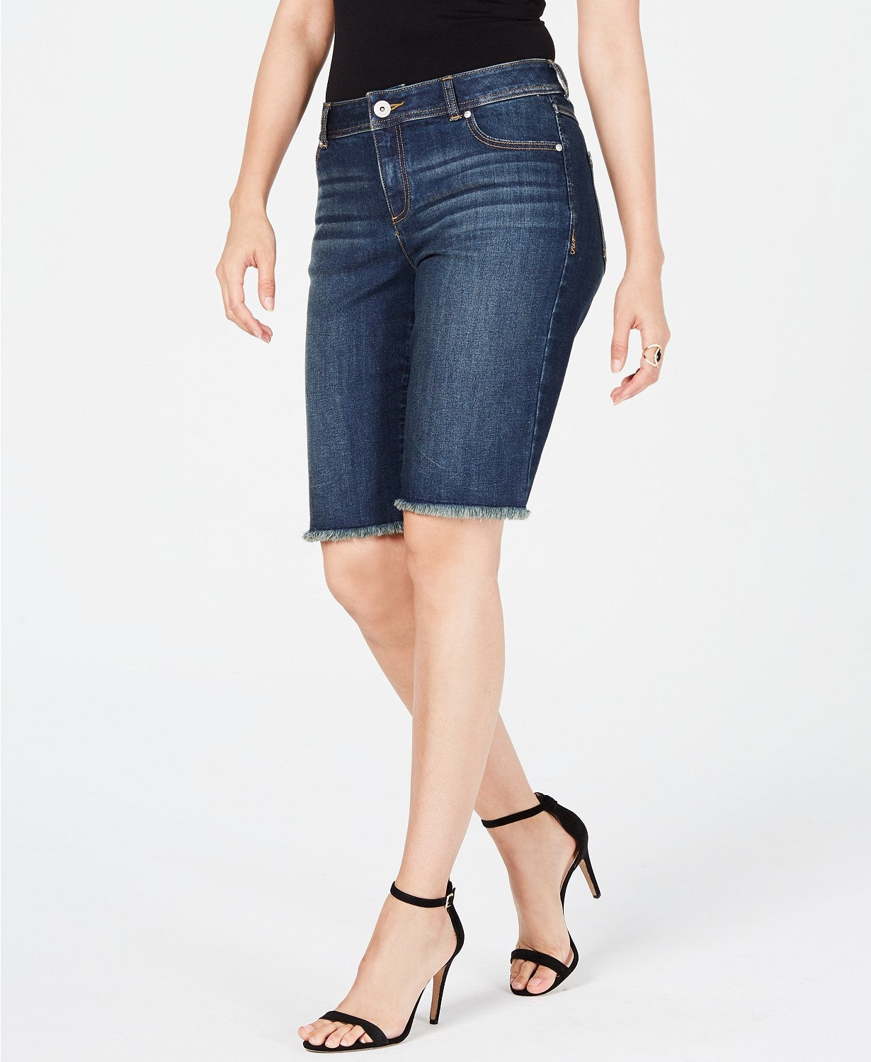 INC International Concepts Women's Denim Bermuda Shorts In Blue Size 6