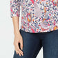 Charter Club Women's Pima Cotton Printed Boat-Neck Top White Size XX-Large