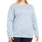 Karen Scott Women's Plus Size Fleece Sweatshirt Blue Size 1X