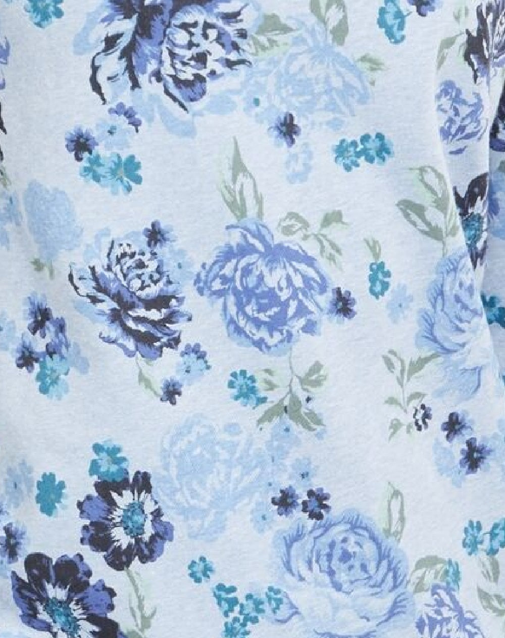 Karen Scott Women's Floral-Print Fleece Sweatshirt Blue Size Medium