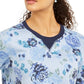 Karen Scott Women's Floral-Print Fleece Sweatshirt Blue Size X-Large