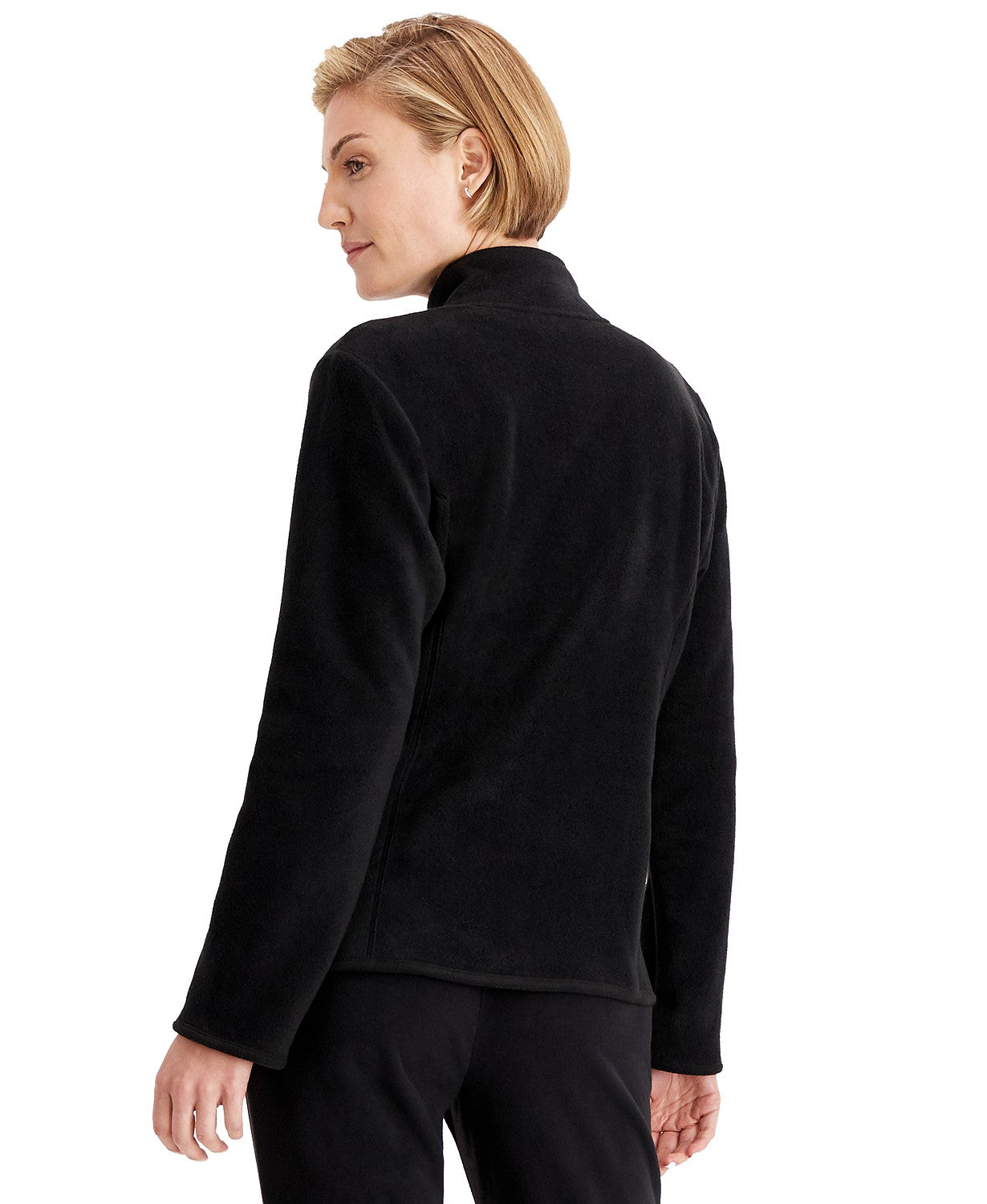 Karen Scott Women's Zeroproof Zip-Front Jacket Black Size Large