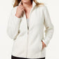 Karen Scott Women's Petite Zeroproof Fleece Jacket White Size X-Large