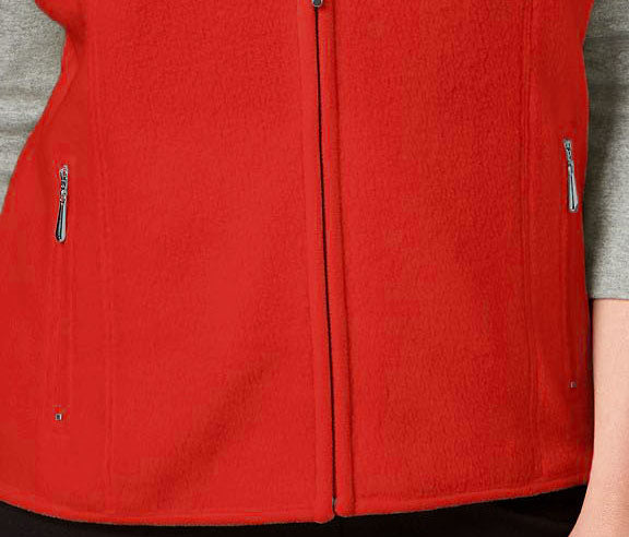 Karen Scott Women's Petite Fleece Zip-Front Vest  Red Size Petite Small