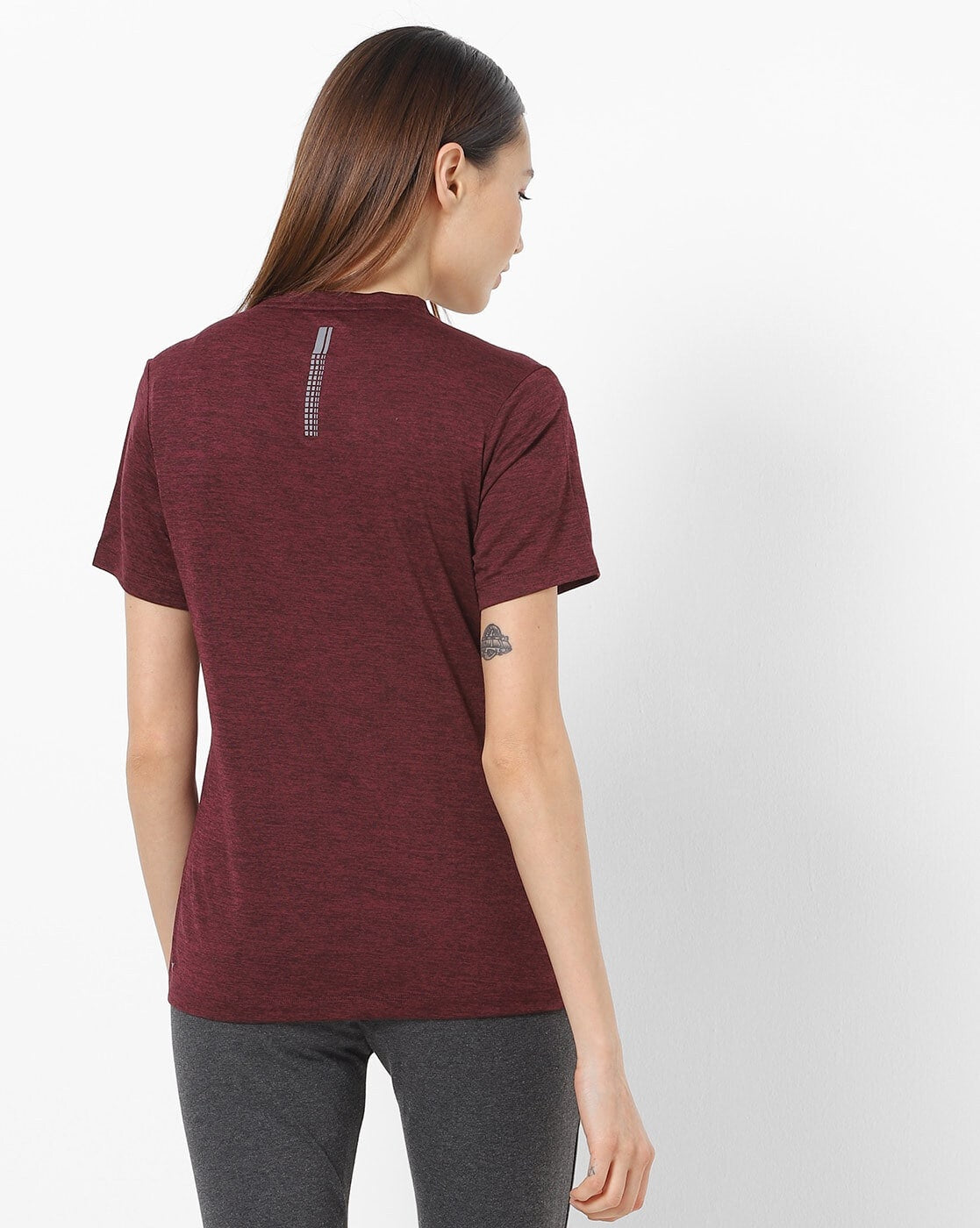 Style & Co Women's Printed V Neck T-Shirt Wine Size Petite XL