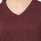 Style & Co Women's Printed V Neck T-Shirt Wine Size Petite XL