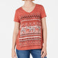 Style & Co Women's Petite Graphic T-Shirt Dark Orange Size Petite Large