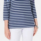 Karen Scott Women's Three-Quarter-Sleeve Printed Top Blue Size Small