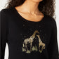 Karen Scott Women's Foil-Printed Cotton Top Black Size Small