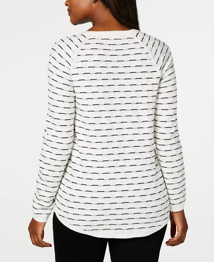 Karen Scott Women's Textured Sweater Navy Size X-Large