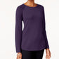 Karen Scott Women's Petite Cotton Sweater  Blue Size Petite Large