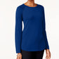 Karen Scott Women's Curved-Hem Sweater Blue Size XX-Large