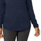 Karen Scott Women's Curved-Hem Sweater Dark Blue Size Small