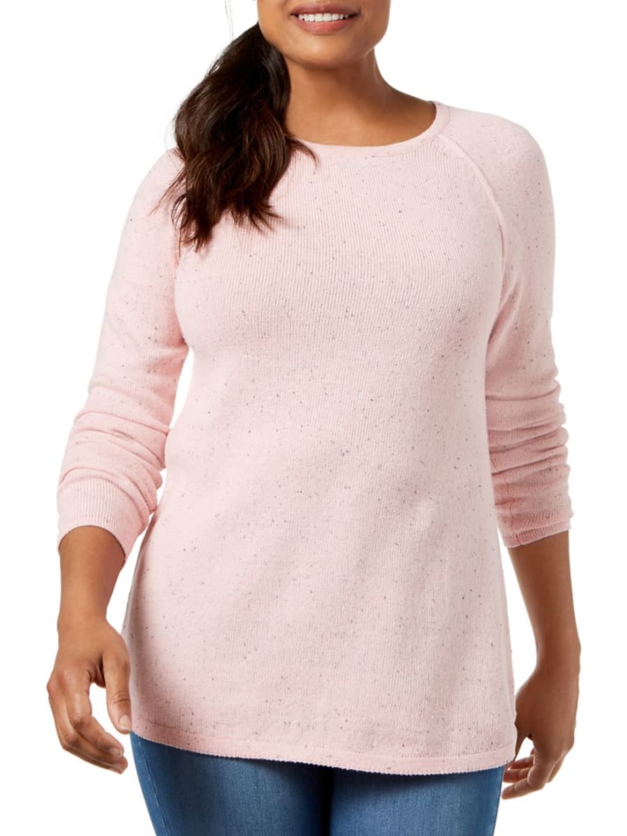 Karen Scott Women's Curved-Hem Sweater Purple Size Extra Large