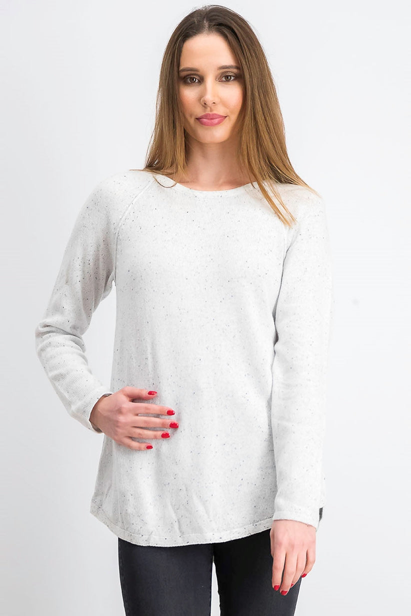 Karen Scott Women's Curved-Hem Sweater White Size Medium