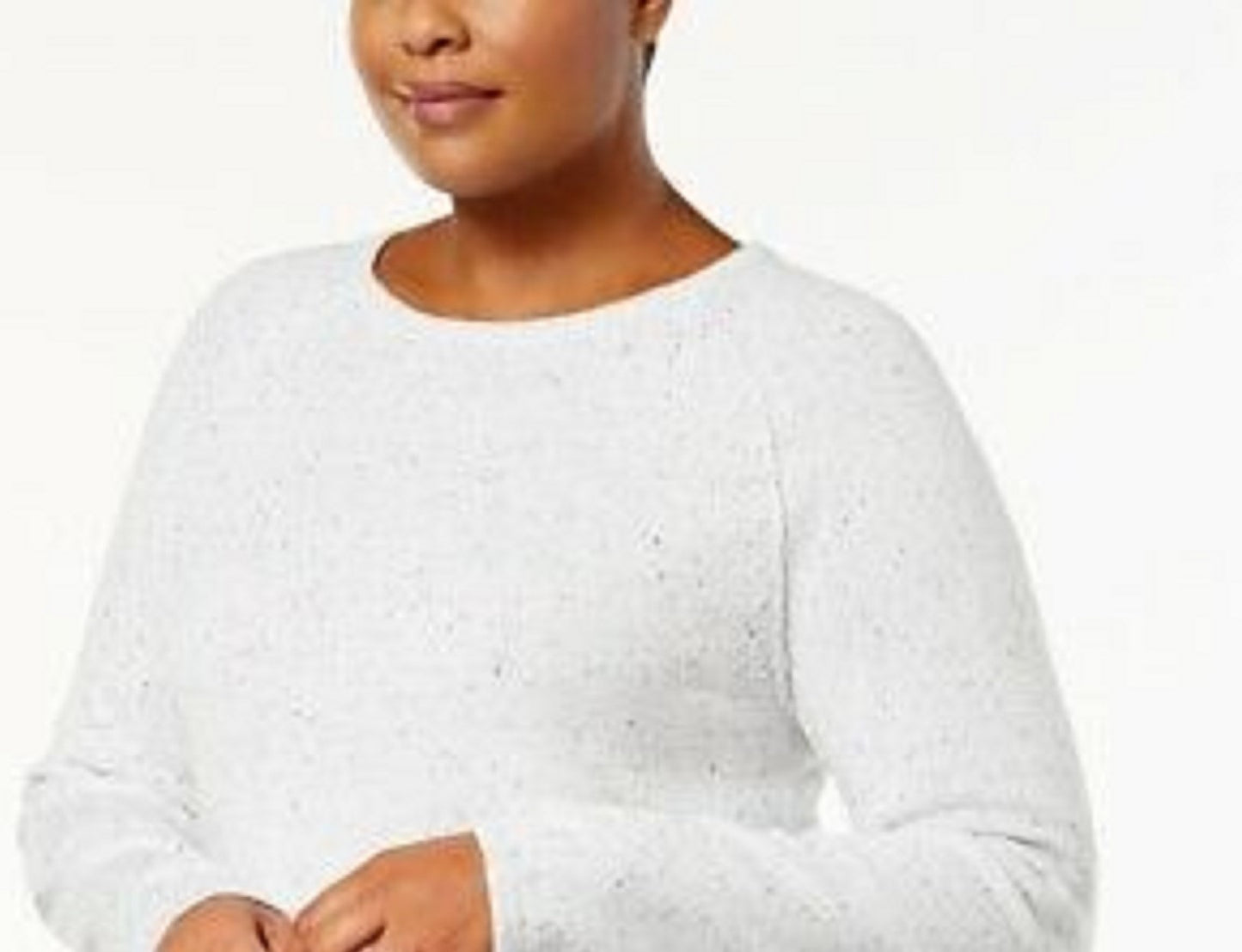 Karen Scott Women's Curved-Hem Sweater Natural Size Extra Large