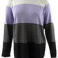 Karen Scott Women's Colorblocked Pullover Sweater Purple Size Large