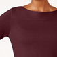 Karen Scott Women's Cotton Boat-Neck Top  Medium Red Size Medium