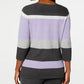 Karen Scott Women's Striped Boatneck Sweater Purple Size X-Large