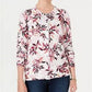 Karen Scott Women's Leaf-Print Cardigan White Size Small